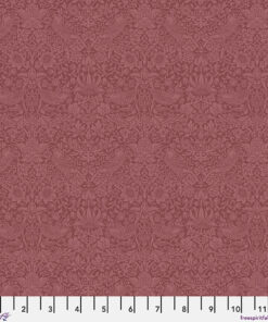 Free Spirit Fabrics - Morris and Co - The Trellis Palette - Wardlewine - Strawberry Thief - Tone-on-Tone - Rose Pink - PWWM153 W
