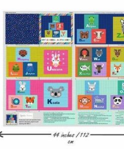 Lewis & Irene - ABC Book Panel - Animal Alphabet - Adventure - Multi coloured - 969