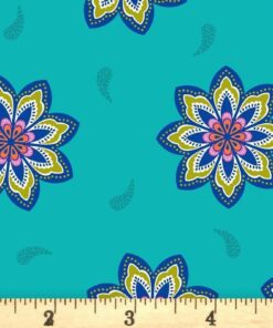 Lewis & Irene - Sambramha-John Scott-celebration flower turquoise-turquoise-A979B