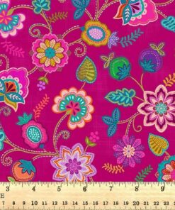 Lewis & Irene - Sambramha-John Scott-floral on pink-pink-A976B