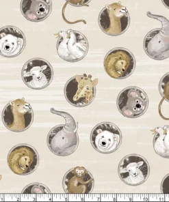 Northcott Fabrics - Two by Two - Scattered Animals - Multi - 28714 41