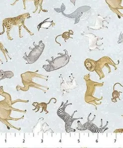 Northcott Fabrics - Two by Two - Scattered Animals - Multi - 28713 41