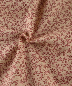 Reynard Fabrics - Ditsy Daisy - Blender - Natural Background with Claret Flowers- 05