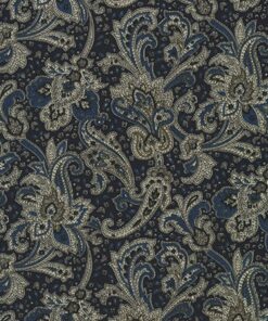 Sevenberry - Dressmaking - Cotton - Paisley Print - Blue and Cream 4215 1-2