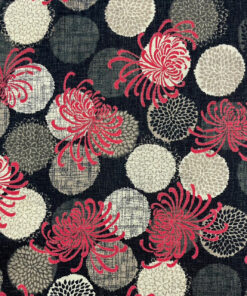 Sevenberry - Dressmaking - Cotton Linen - Floral - Red and Black - 850484 Z