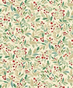 Makower Adorn 'Holly Cream' - 214 Q