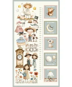 Blank Quilting Corp - Nursery Rhyme Time - Panel - Height Chart - Grey Multi - BL 4846 P 41