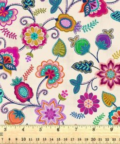 Lewis & Irene - Sambramha - John Scott - Floral on Cream - Cream - A976A