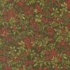 Moda Fabrics - Merry Manor Metallic - Christmas 2026 - Berries and Foliage - Evergreen - Green Multi - Gold Metallic - 33862 13M