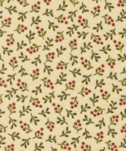 Moda Fabrics - Merry Manor Metallic - Christmas 2026 - Berries - Cream - Gold Metallic - 33866 11M