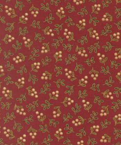 Moda Fabrics - Merry Manor Metallic - Christmas 2026 - Berries - Crimson - Red Multi -Gold Metallic - 33866 12M