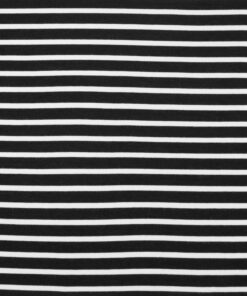 Telio Fabrics - Dressmaking - Stretch - Bamboo Mariner Fleece - Stripe - Bamboo Cotton Spandex -Ecru Black - Cream Black - 41611 03