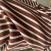 Telio Fabrics - Dressmaking - Stretch - Bamboo Mariner Fleece - Stripe - Bamboo Cotton Spandex -Ecru Cocoa - Cream Brown - 41611 97