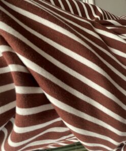 Telio Fabrics - Dressmaking - Stretch - Bamboo Mariner Fleece - Stripe - Bamboo Cotton Spandex -Ecru Cocoa - Cream Brown - 41611 97