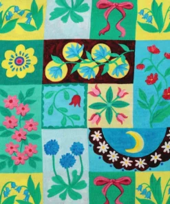 Fabric Godmother - Dressmaking - Maria - Viscose Crepe - Tiles - Azure Multi - DJ 35077 DG 01