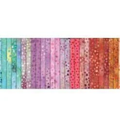 Hoffman Batiks for Stof Fabrics - Precuts - Jelly Roll / Strip Pie - Pastel - Dots - Multi - 135