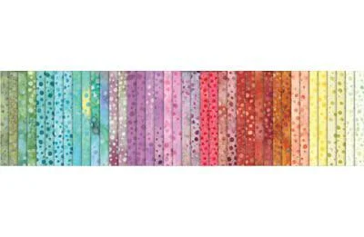Hoffman Batiks for Stof Fabrics - Precuts - Jelly Roll / Strip Pie - Pastel - Dots - Multi - 135