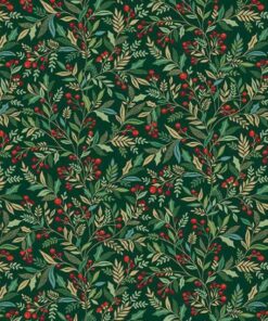 Makower - Adorn - Christmas - Holly and Berries - Metallic - Red - Green - 214 - Q