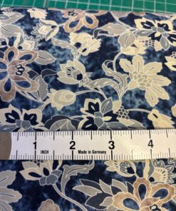 Peter Horton Textiles - Dressmaking - Blue Cream -Floral and foliage - Viscose - 7686 - Image 2