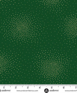 Andover Fabrics - Spritz Metallic - Gold on Green - Christmas - Green - Gold - Metallic - 10046 - MG3