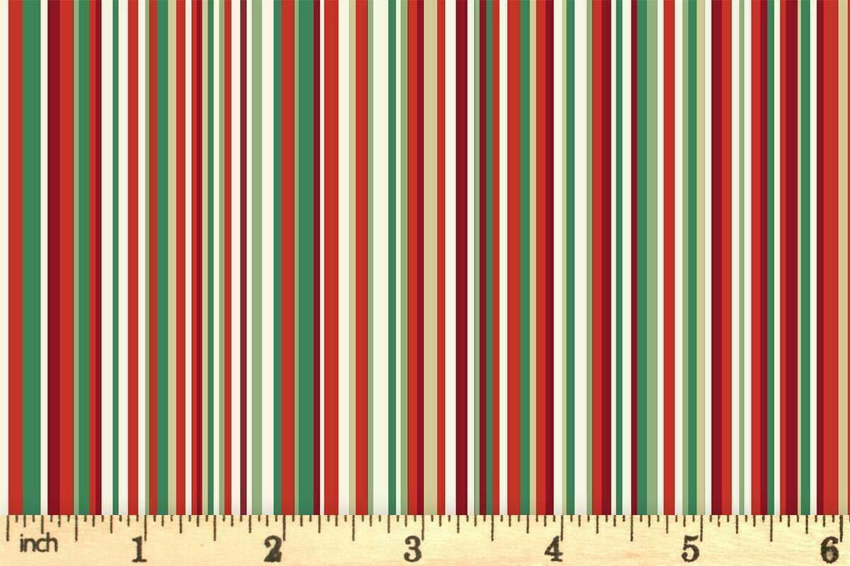 Makower - Adorn - Christmas Stripes - Multi-colours on Cream - Metallic - Multicolour - 219 - Q
