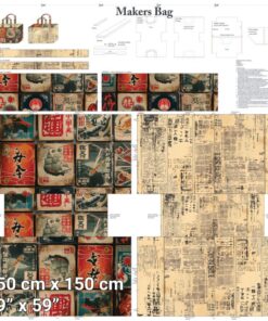 Stof Fabrics - Makers Bag - Cotton Linen - Japanese design - Red Multi -1459 26 11