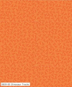 Visage Textiles - Little Dinosaurs by Susan Wheeler - Little Dinosaurs Tracks - Tone-on-Tone - Orange - 3839 05