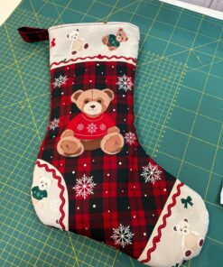 Visage Textiles - Panel - Christmas Stocking - Toybox - Teddies - Green Red Multi - 3792 06