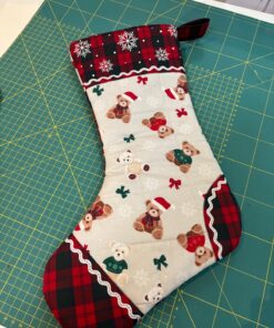 Alternative view of Visage Textiles - Panel - Christmas Stocking - Toybox - Teddies - Green Red Multi - 3792 06