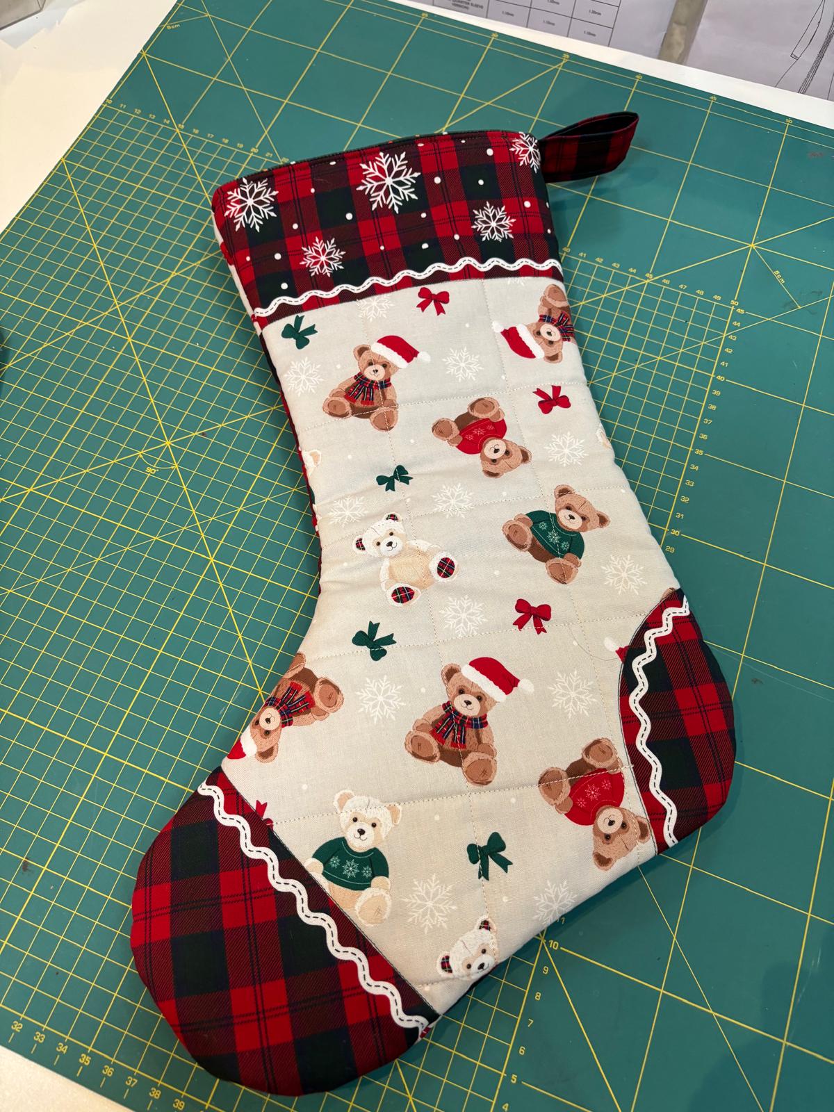 Visage Textiles - Panel - Christmas Stocking - Toybox - Teddies - Green Red Multi - 3792 06 - Image 2