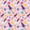 Camelot Fabrics - Cosmic Rockets - Space - Pink - Multi - 50211004  1