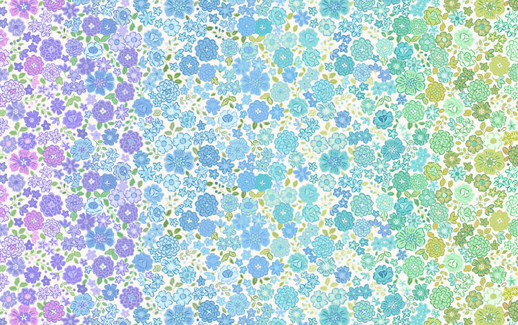Lewis &- Irene - Boho Blooms - Pastel - Floral - Ombre - Multi - OM3A