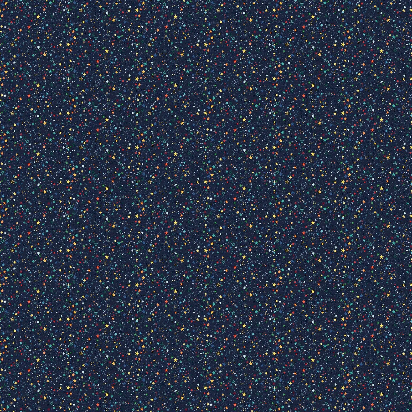 Makower - Orbit - Starlight - Stars and Dots - Blue - Multi - 247 B