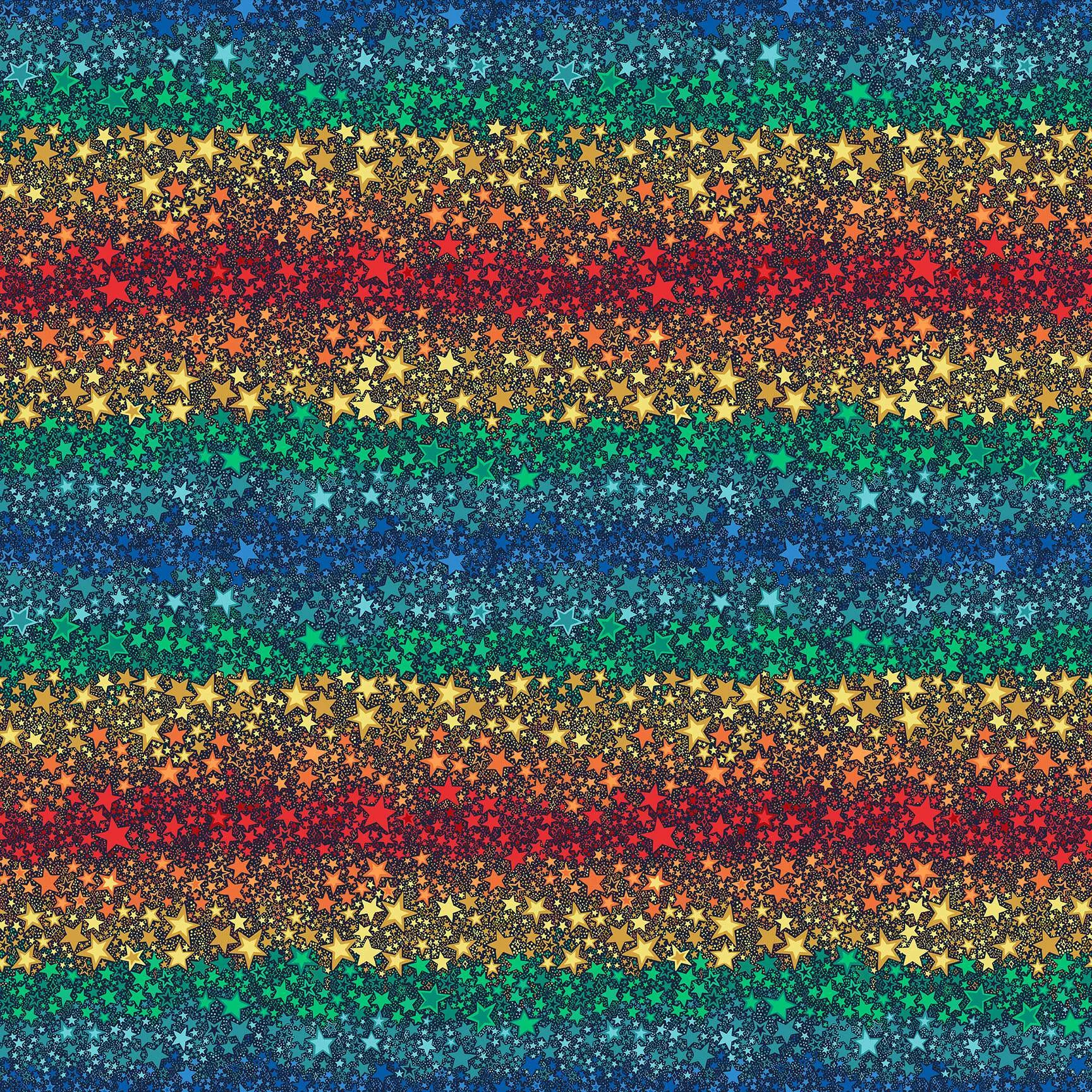 Makower - Orbit - Ombre Star - Blue - Multi - 257 B