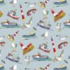 Nutex Fabrics - Coastal by Emma Ball - Lighthouses - Blue Multi - 82290 102