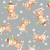 Nutex Fabrics - Highlands and Robins - Highland Cow - Mid Grey Multi - Scattered Cows - Christmas - 82360 101