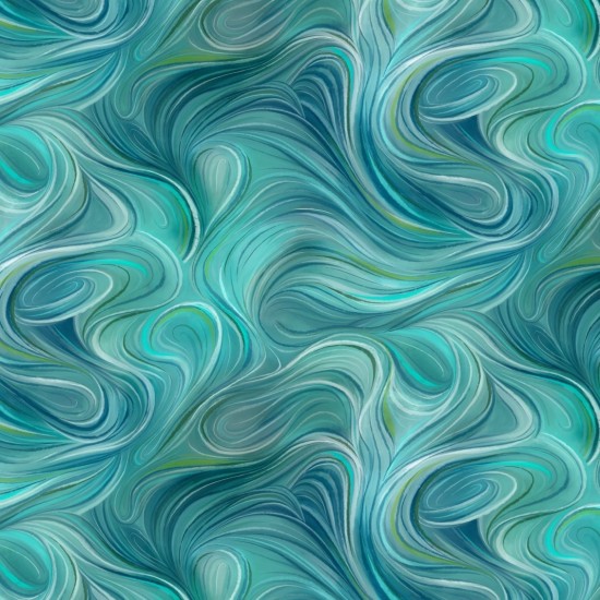 Nutex Fabrics - Basket and Blooms - Swirls - Jade - 81960 102