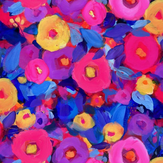 Nutex Fabrics - Painted Garden - Packed - Multi-coloured - 02280 - 102