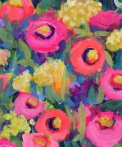 Nutex Fabrics - Painted Garden - Bloom - Multi-coloured - Pink - Yellow - Blue - Green - 02280 - 101