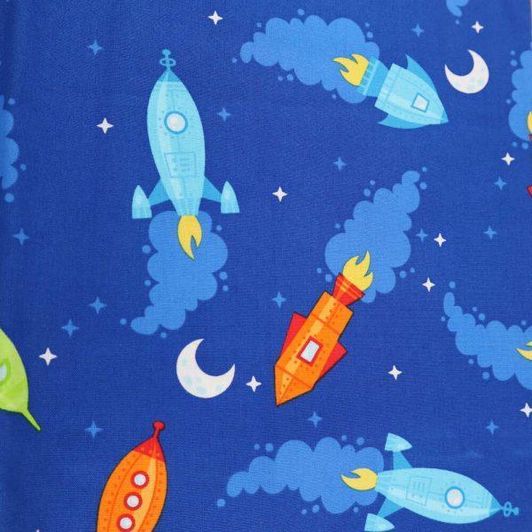 Robert Kaufman - Spaced Out - Rockets - Blue - Orange - Green - Multi-coloured - 15258