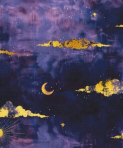 Robert Kaufman - Stardust - Texture - Starry Sky - Iris - Purple - Gold Metallic - 24103 17 Iris